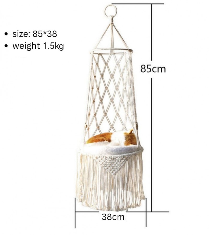 Black macrame hammock swing chair for pets