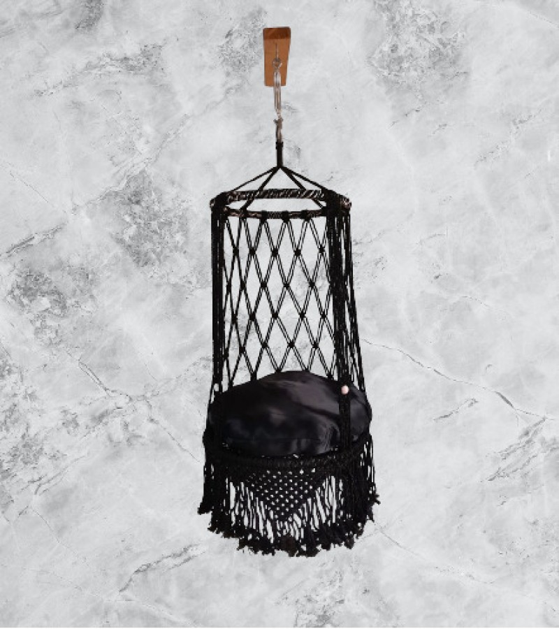 Black macrame hammock swing chair for pets
