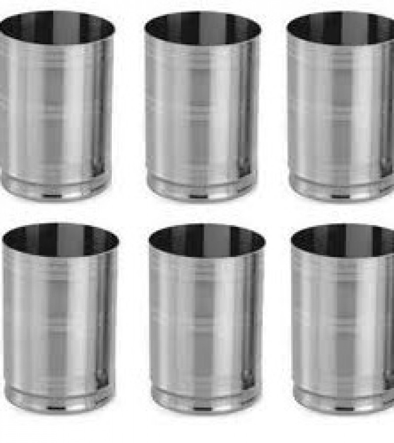 Pack Of 6 Steel Glass