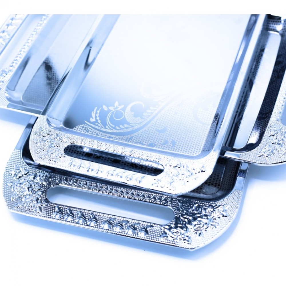 Premium Quality Stainless Steel Serving Tray Set