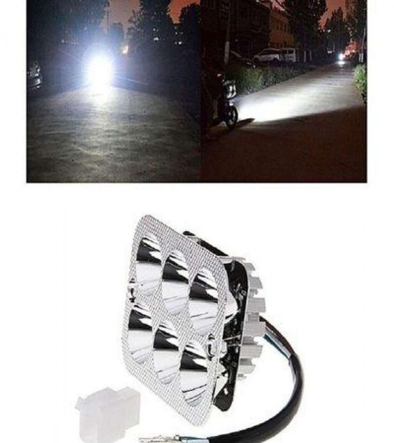 Universal Led Motorcycle Headlight With 6Led White Light 12V